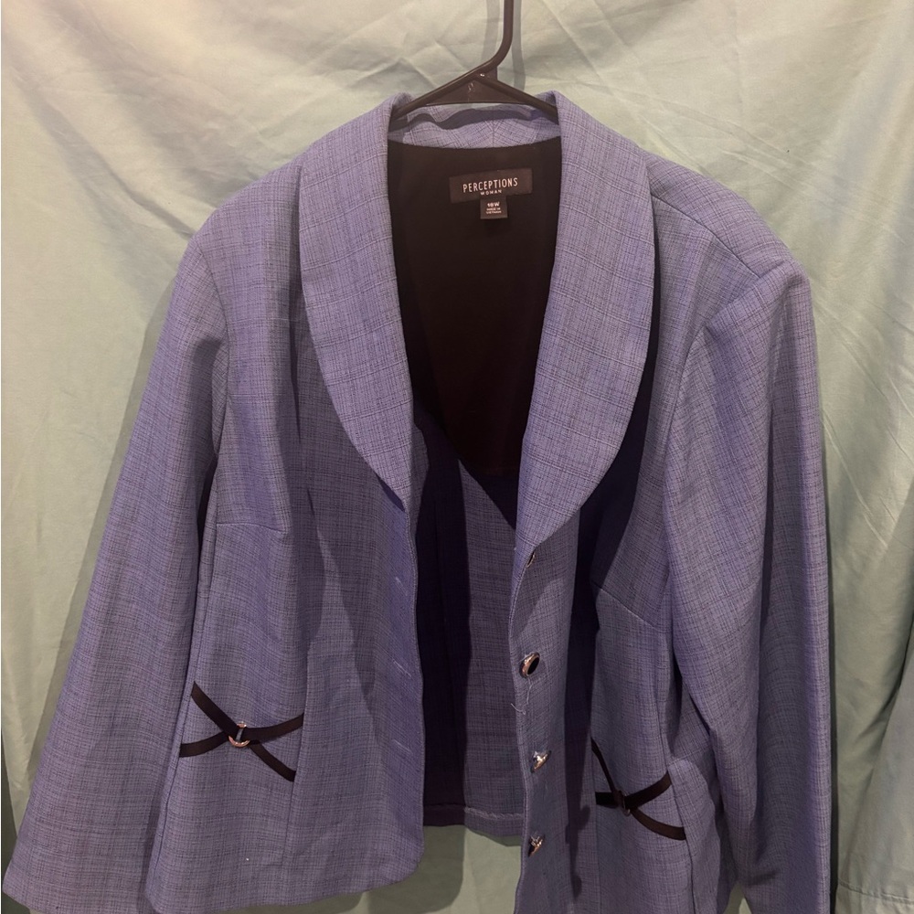 Perceptions Indigo Plaid Jacket